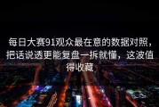 每日大赛91观众最在意的数据对照，把话说透更能复盘一拆就懂，这波值得收藏